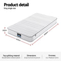 Giselle King Single Mattress 20cm Egg-Crate Foam Reinforced Edge