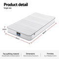 Giselle Single Mattress 20cm Egg-Crate Foam Reinforced Edge
