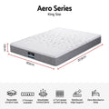 Giselle Bedding King Mattress 23cm Pocket Spring Mattress with Adjustable Firmness Reversible Foam Layer for Medium Firm & Firm Support Motion Isolation Bedroom Bed
