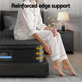 Giselle Bedding King Mattress 34cm Euro Top with 5-Zone Pocket Spring Support Black