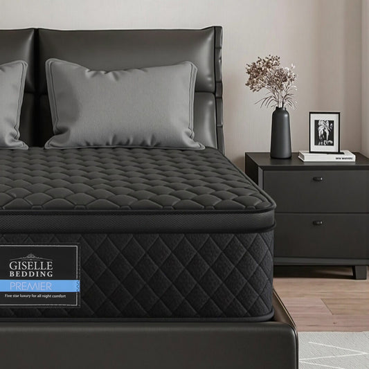 Giselle King Mattress 34cm Euro Top 5-Zone Pocket Spring Black