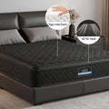 Giselle Bedding Queen Mattress 34cm Euro Top with 5-Zone Pocket Spring Support Black
