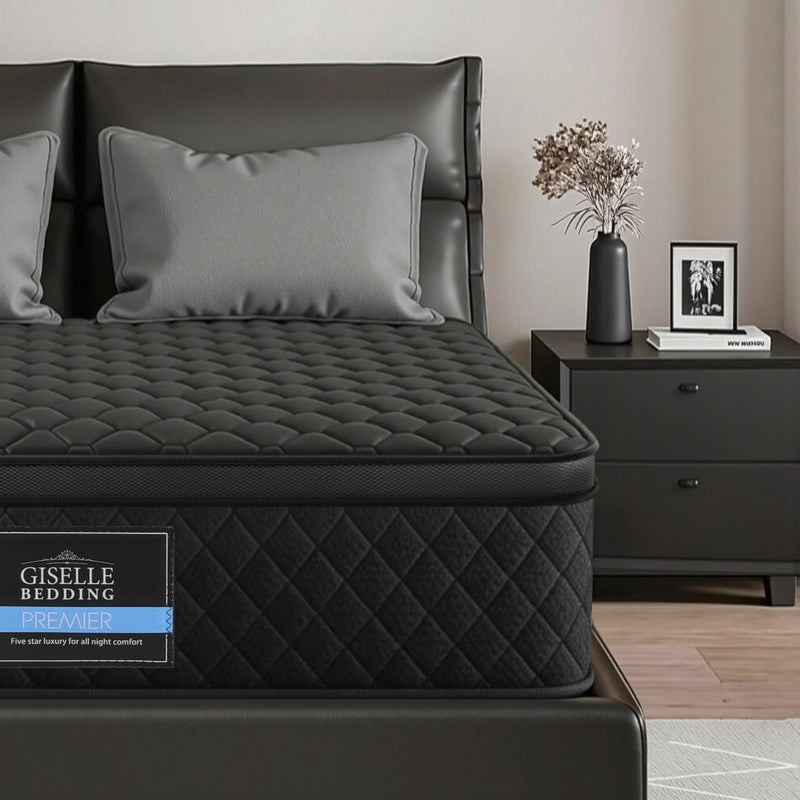 Giselle Queen Mattress 34cm Euro Top 5-Zone Pocket Spring Black