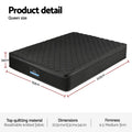 Giselle Queen Mattress 34cm Euro Top 5-Zone Pocket Spring Black