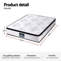 Giselle King Mattress 30cm Pocket Spring Euro Top Medium Firm