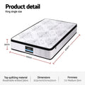 Giselle KING SINGLE Mattress 30cm Pocket Spring Euro Top Medium Firm