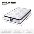 Giselle Single Mattress 30cm Pocket Spring Euro Top Medium Firm