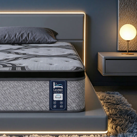 Levitex KING SINGLE Mattress 34 cm 5-Zone Pocket Spring with Latex & Memory Foam or Extra Lumbar & Shoulder Support