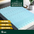 Giselle Memory Foam Mattress Topper QUEEN 8cm 11-Zone