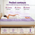 Giselle Memory Foam Mattress Topper 8cm DOUBLE Lavender Bamboo