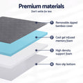 Giselle 8cm Memory Foam Mattress Topper Gel King Bamboo