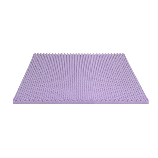 Giselle 5cm Memory Foam Mattress Topper King Lavender Egg Crate