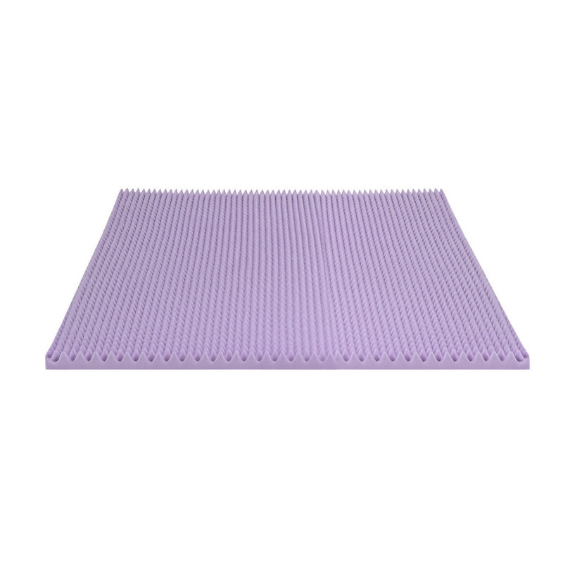 Giselle 5cm Memory Foam Mattress Topper King Lavender Egg Crate