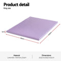 Giselle 5cm Memory Foam Mattress Topper King Lavender Egg Crate