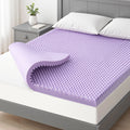 Giselle 5cm Memory Foam Mattress Topper King Lavender Egg Crate