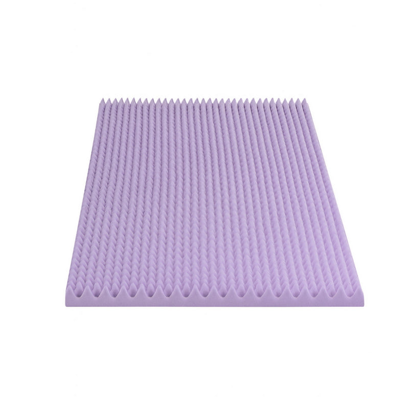 Giselle 5cm Memory Foam Mattress Topper Single Lavender Egg Crate