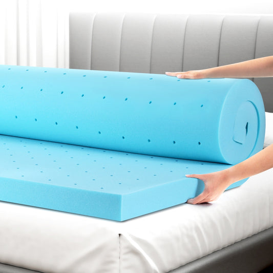Giselle Memory Foam Mattress Topper 8cm Queen Cool Gel Ventilated