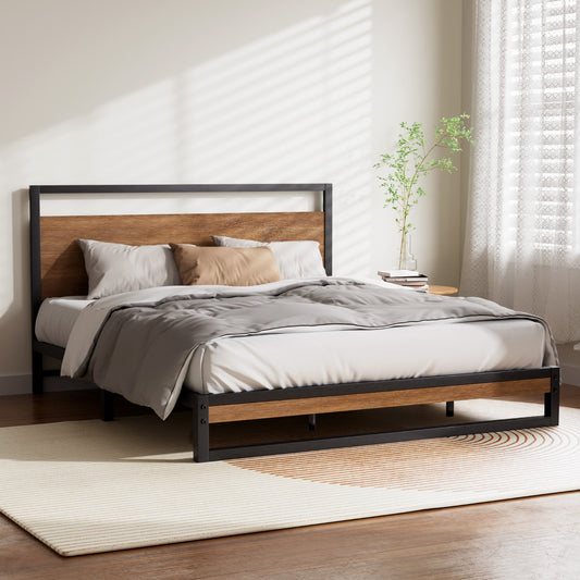 Artiss DANE QUEEN Metal Bed Frame Black
