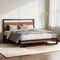 Artiss DANE QUEEN Metal Bed Frame Black