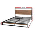 Artiss DANE QUEEN Metal Bed Frame Black