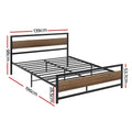 Artiss Metal Bed Frame DOUBLE Black Mattress Platform Base