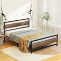 Artiss Metal Bed Frame DOUBLE Black Mattress Platform Base