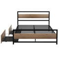Artiss Metal Bed Frame Double with 2 Storage Drawers DREW