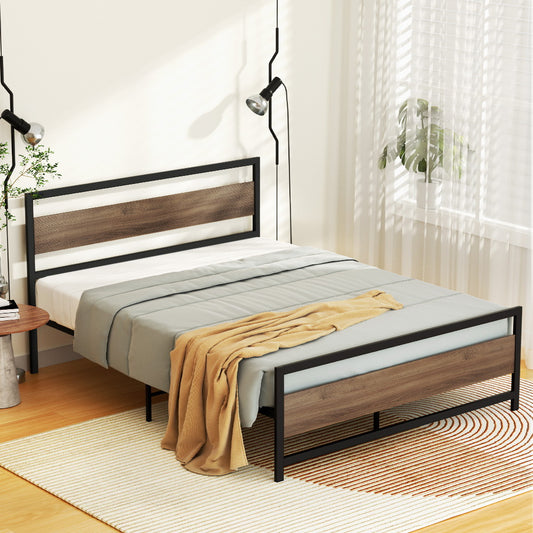 Artiss QUEEN Bed Frame Metal Base Black Mattress Platform