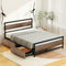 Artiss Queen Bed Frame Metal with 2 Storage Drawers DREW