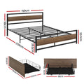 Artiss Queen Bed Frame Metal with 2 Storage Drawers DREW