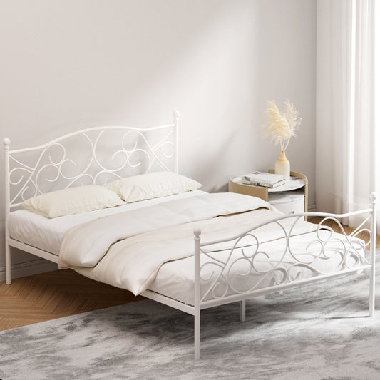 Artiss DOUBLE Metal Bed Frame Grey GROA