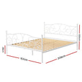 Artiss QUEEN Metal Bed Frame GROA Grey