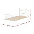 Artiss Single Metal Bed Frame Grey GROA