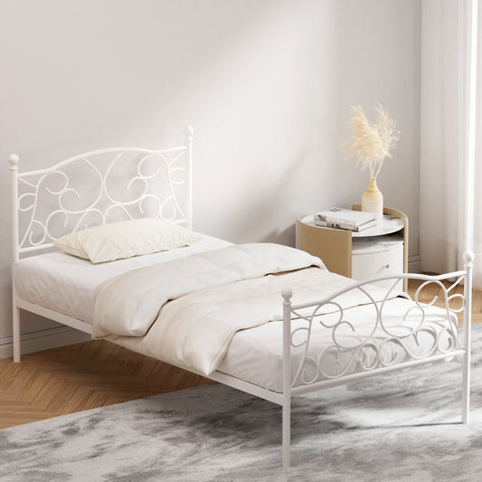 Artiss Single Metal Bed Frame Grey GROA