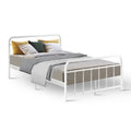 Artiss LEO Metal Bed Frame DOUBLE White