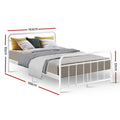 Artiss LEO Metal Bed Frame DOUBLE White