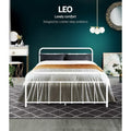 Artiss LEO Metal Bed Frame DOUBLE White