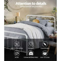 Artiss LEO Metal Bed Frame DOUBLE White