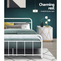 Artiss LEO Metal Bed Frame DOUBLE White