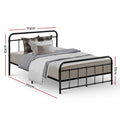 Artiss LEO Metal Bed Frame KING SINGLE Black
