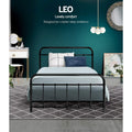 Artiss LEO Metal Bed Frame KING SINGLE Black