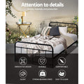 Artiss LEO Metal Bed Frame KING SINGLE Black