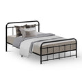 Artiss LEO Metal Bed Frame KING SINGLE Black