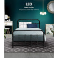Artiss LEO Single Metal Bed Frame Black