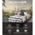 Artiss LEO Single Metal Bed Frame Black