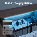 Artiss KING SINGLE Bed Frame 2 Drawers Charging Station Metal