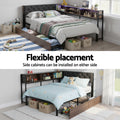 Artiss KING SINGLE Bed Frame 2 Drawers Charging Station Metal