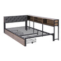 Artiss KING SINGLE Bed Frame 2 Drawers Charging Station Metal