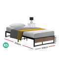 Artiss OSLO Metal Bed Frame KING SINGLE Base Platform