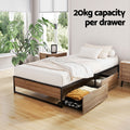 Artiss King Single Bed Frame Metal 2 Drawers Storage OSLO